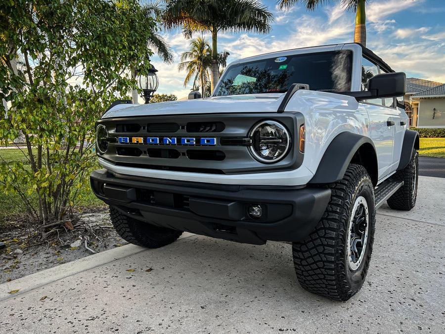 V2 Smoked Shortie Style Light Bar Overlays For 2021+ Bronco (Standard Headlights)