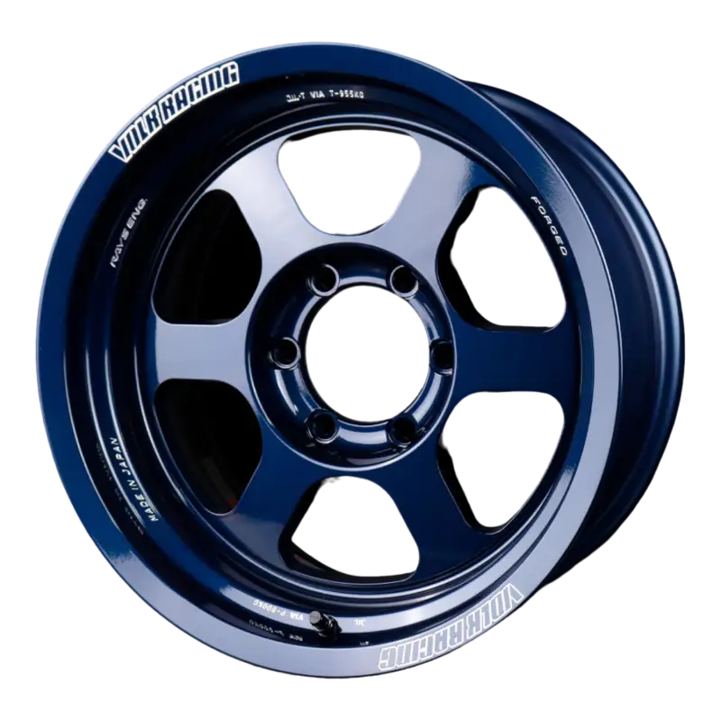 TE37XT M-Spec wheel in Mag Blue finish, 17x8.5 size with 6x139 bolt pattern, featuring a forged 6-spoke design for trucks.