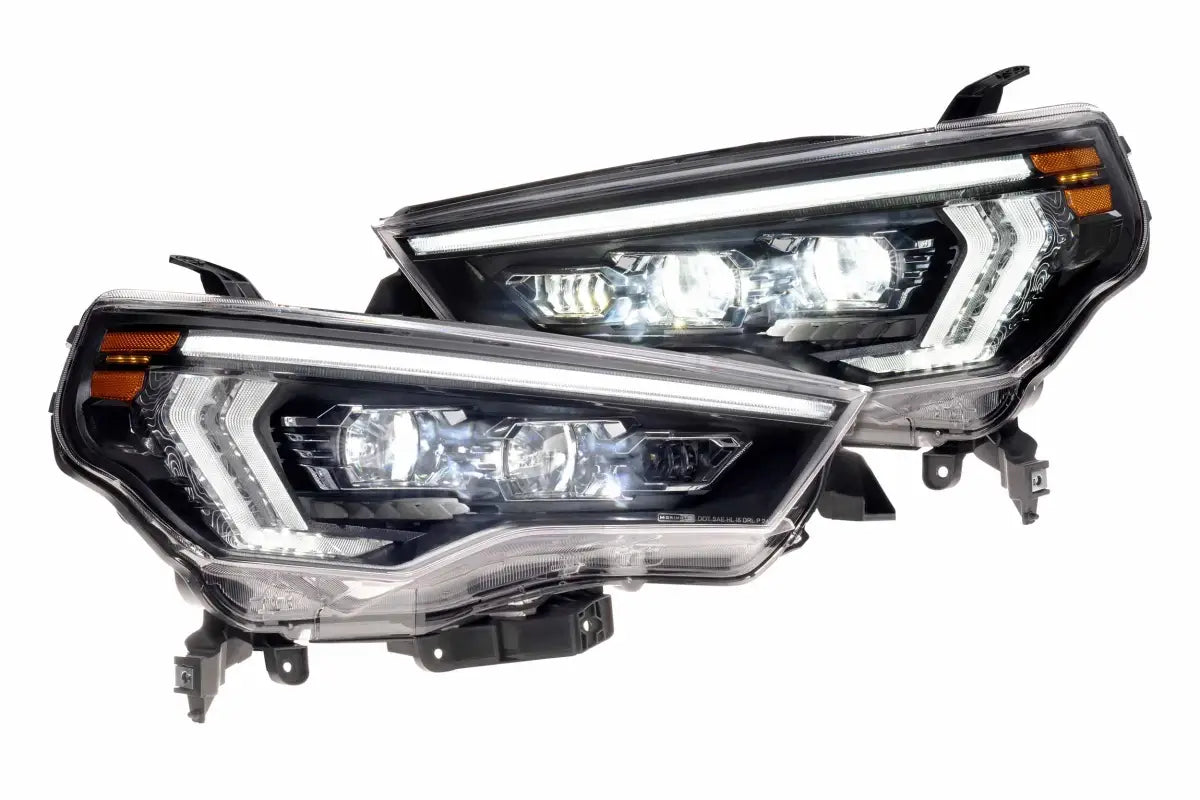 Pair of XB Evo Headlights for 14-24 4Runner with LED high beam and turn signals