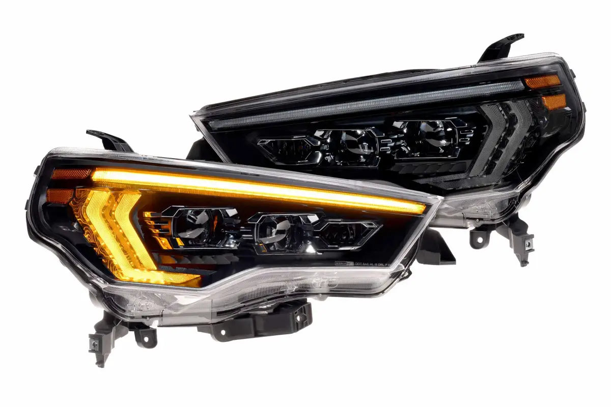 XB Evo Headlights for 14-24 4Runner with LED accents, high beam, and turn signals
