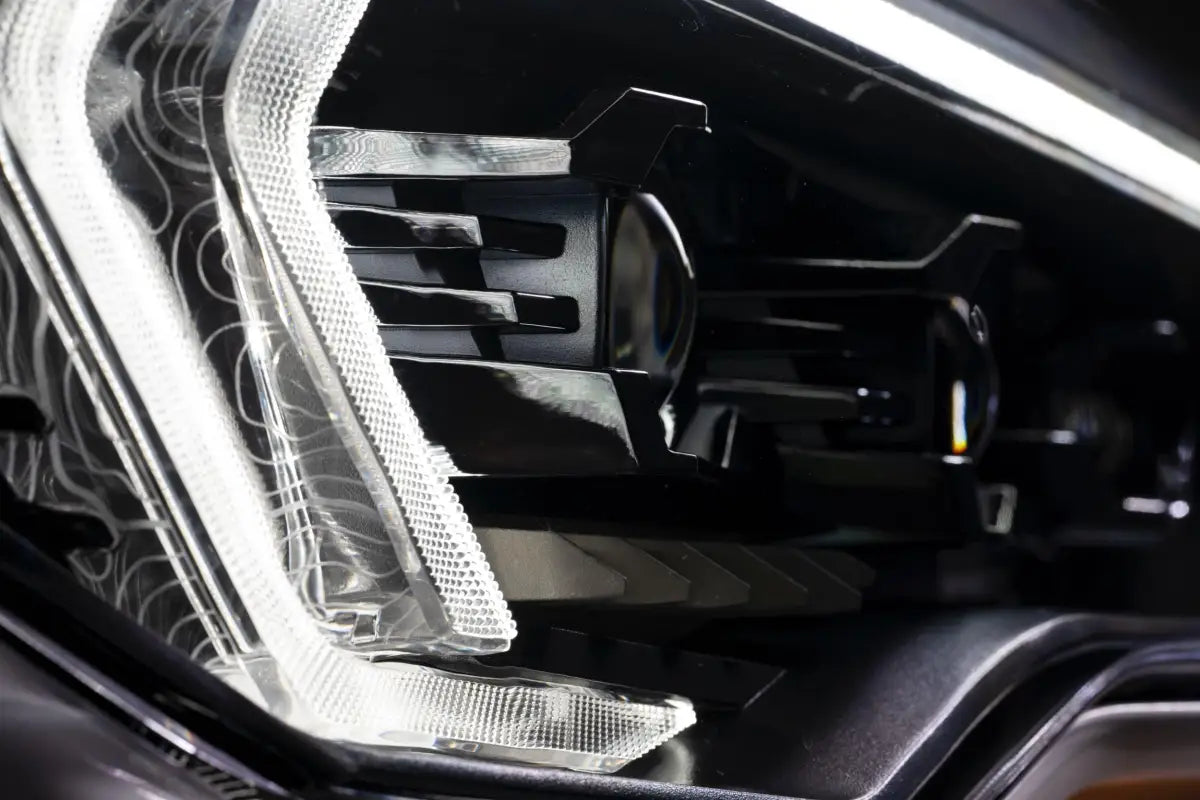 Modern car headlight assembly with evo headlights, high beam, and turn signals for 14-24 4Runner
