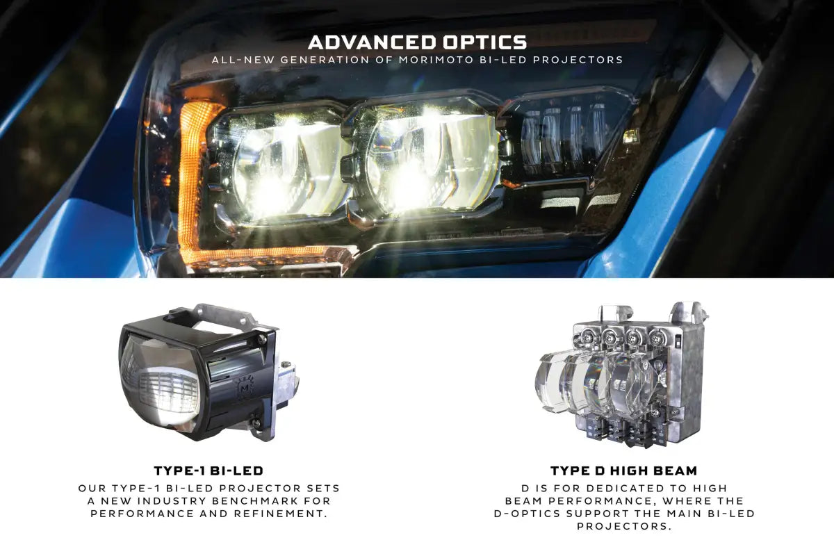 Automotive LED projector headlights for 2016-2023 Tacoma with evo headlights, high beam, and turn signals